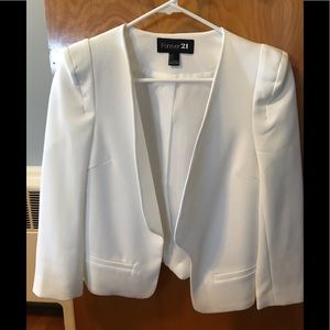 Forever 21 white cropped blazer